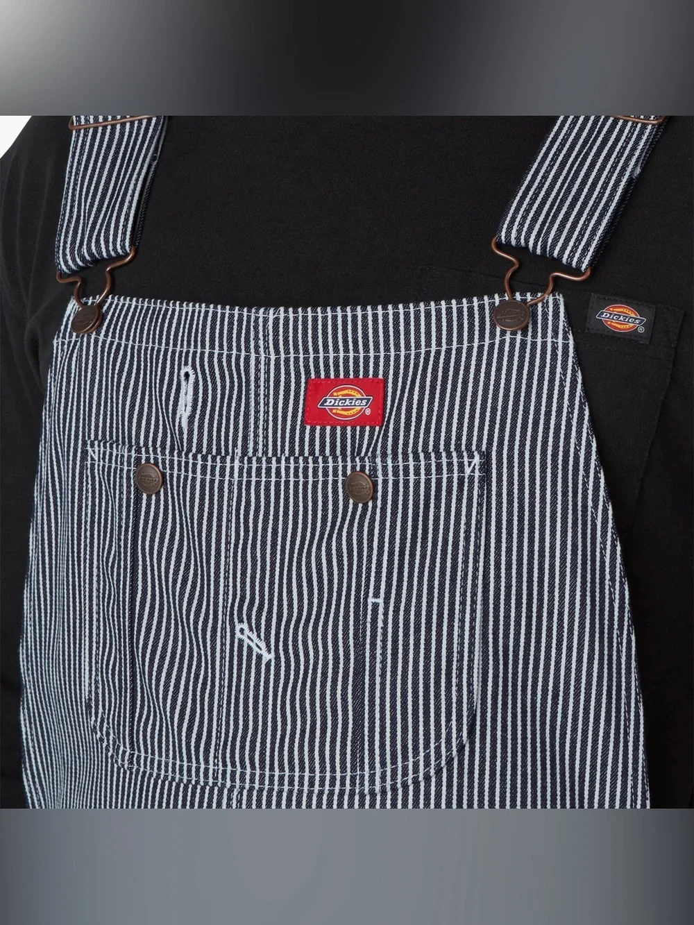 DICKIES Hickory Striped Bib Overalls 36 x 32